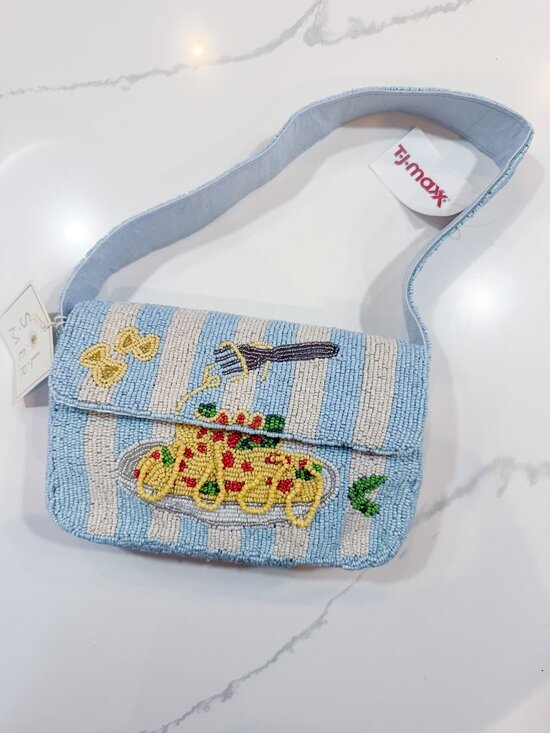 Handbags - Viral Beaded Bag with Pasta Design